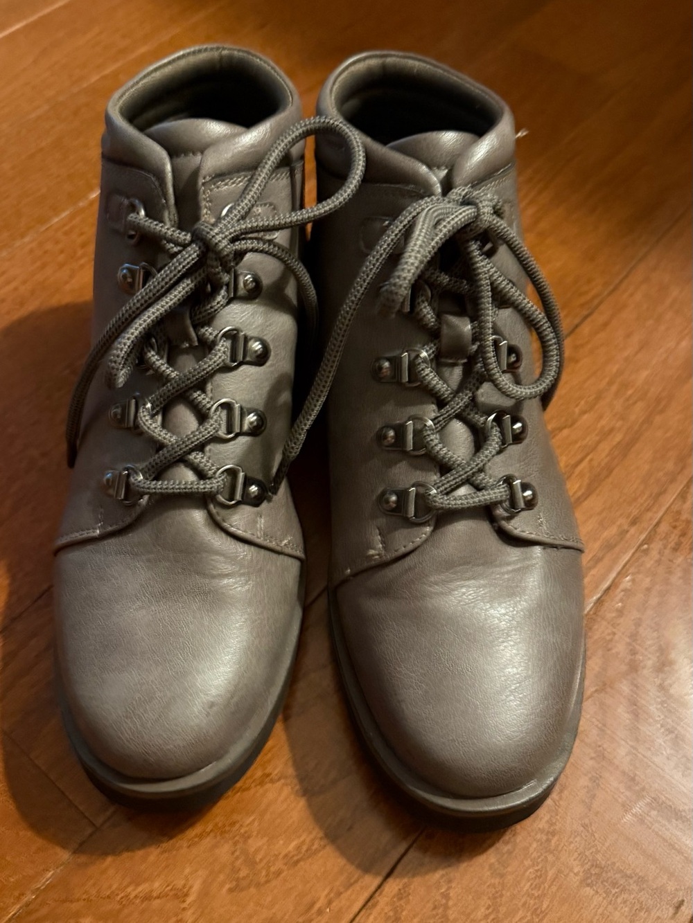 Croft & Barrow Gray Lace-Up Ankle Boots